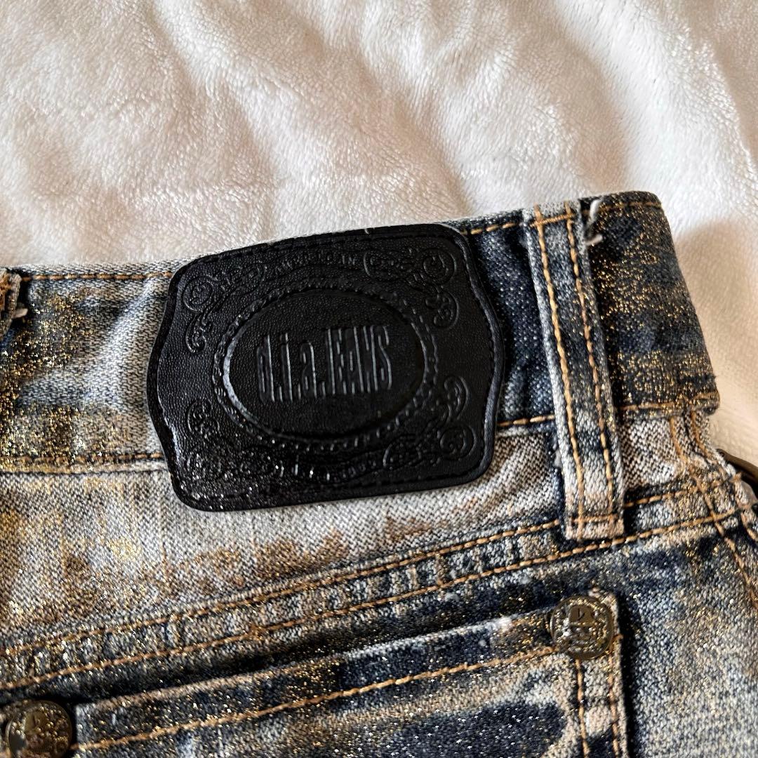 元祖【d.i.a.】サイドリングデニムショーパン ゴールドラメ 平成当時物