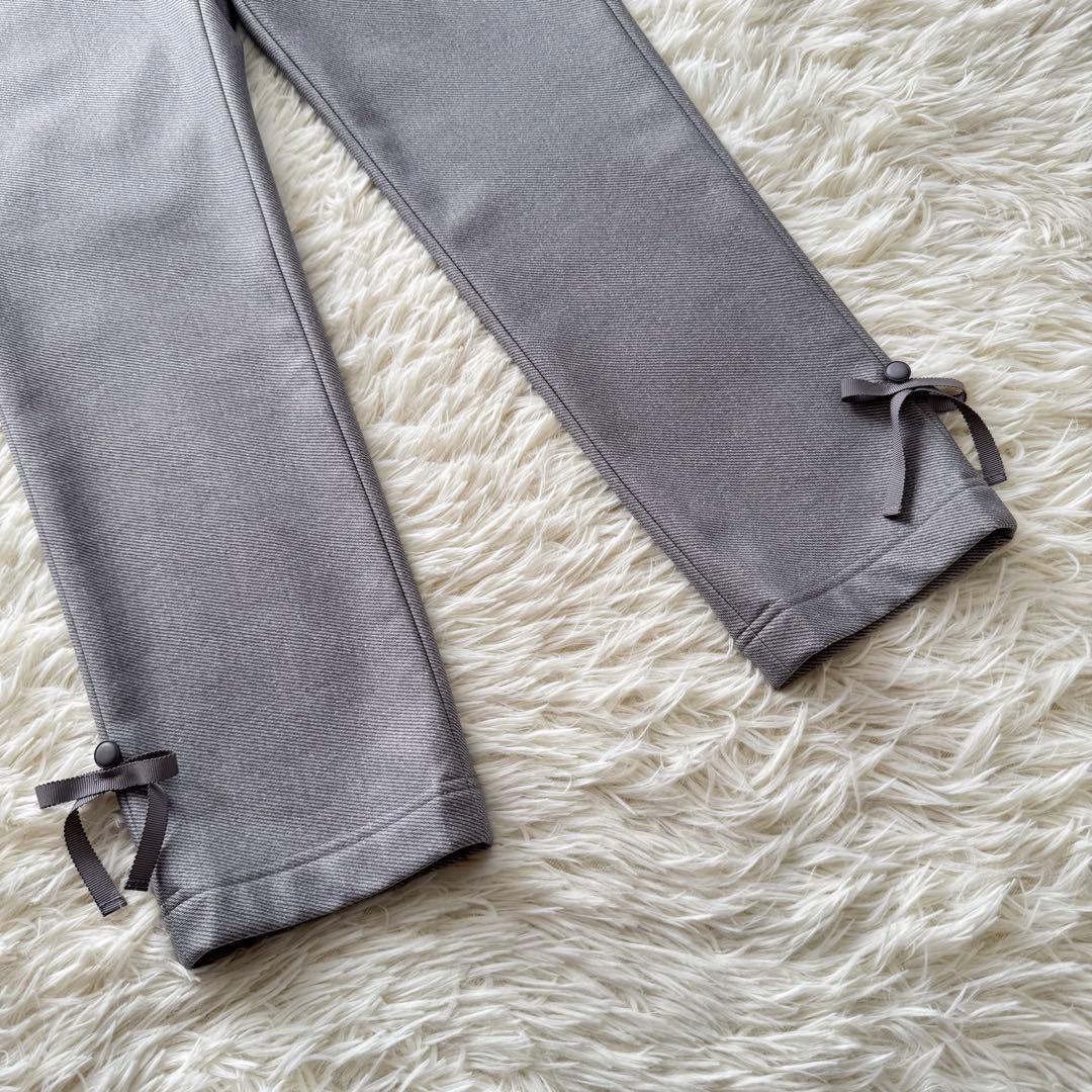 M'S GRACY 【新品】リボン付♡ あったか*裏起毛パンツ グレー 38