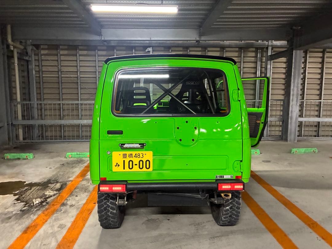 ジムニー　JA11改18万キロ　カワサキグリーン全塗装　5速MT 二名乗車公認