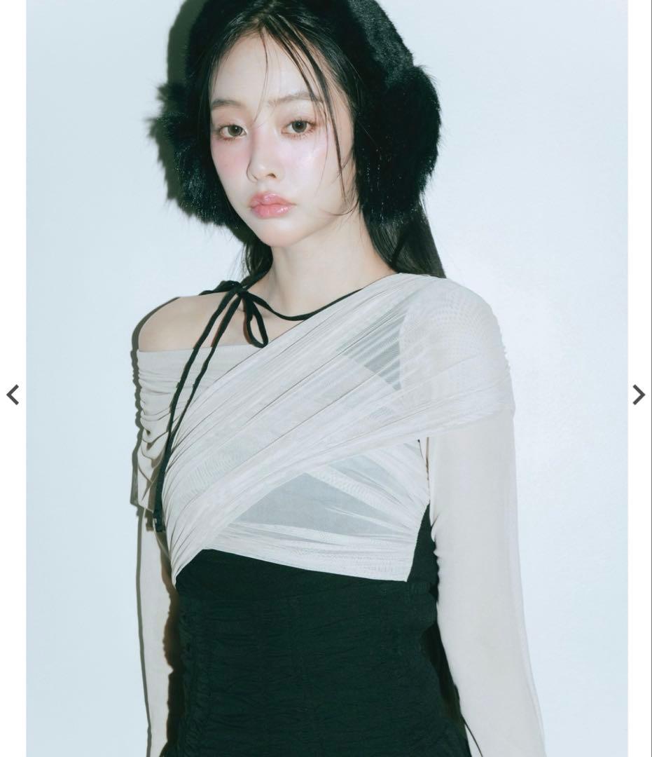 トップス crayme Hagoromo Tulle Tops black