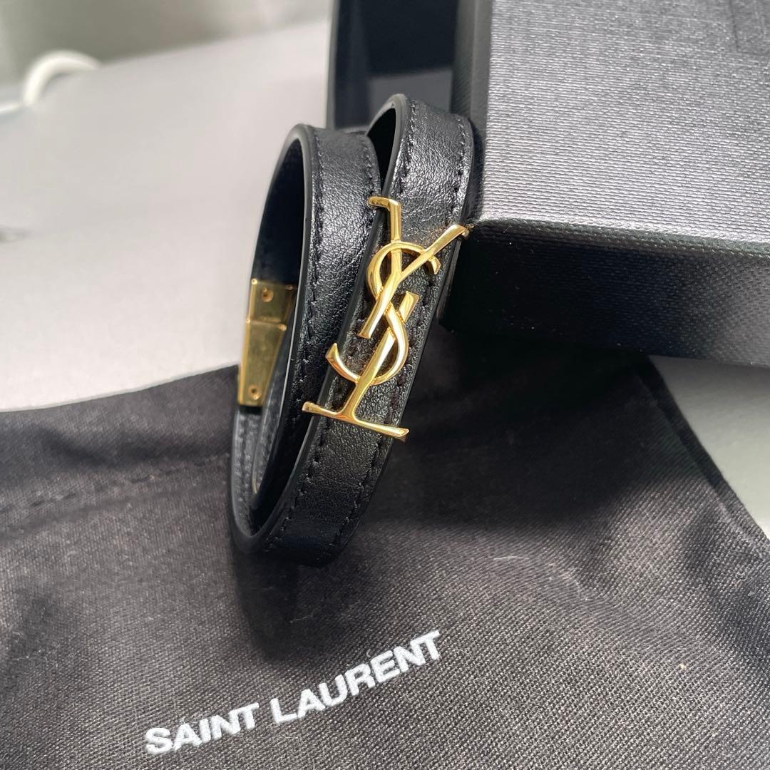美品 SAINT LAURENT オピウム ダブルラップ ブレスレット