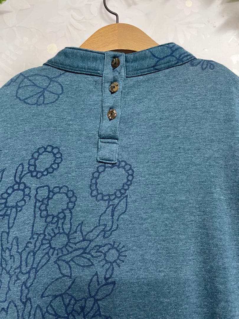 花210新品 厚手 裏起毛 上品♪ ボタニカルプリント Aラインワンピース