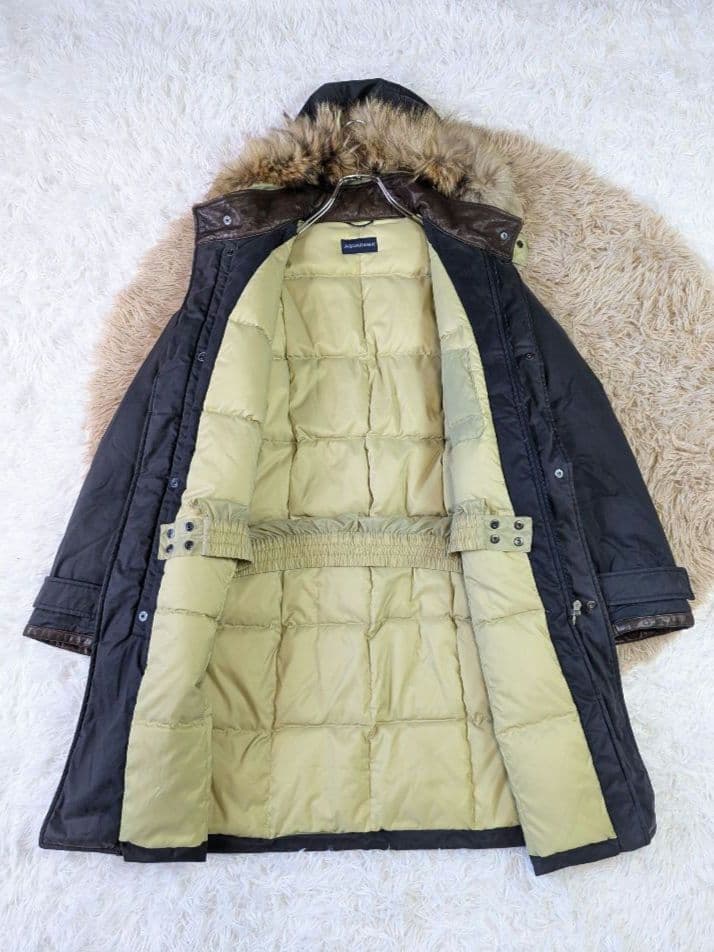 AQUARAMA モッズコート ダウン ファー フード付 イタリア製 メンズ L