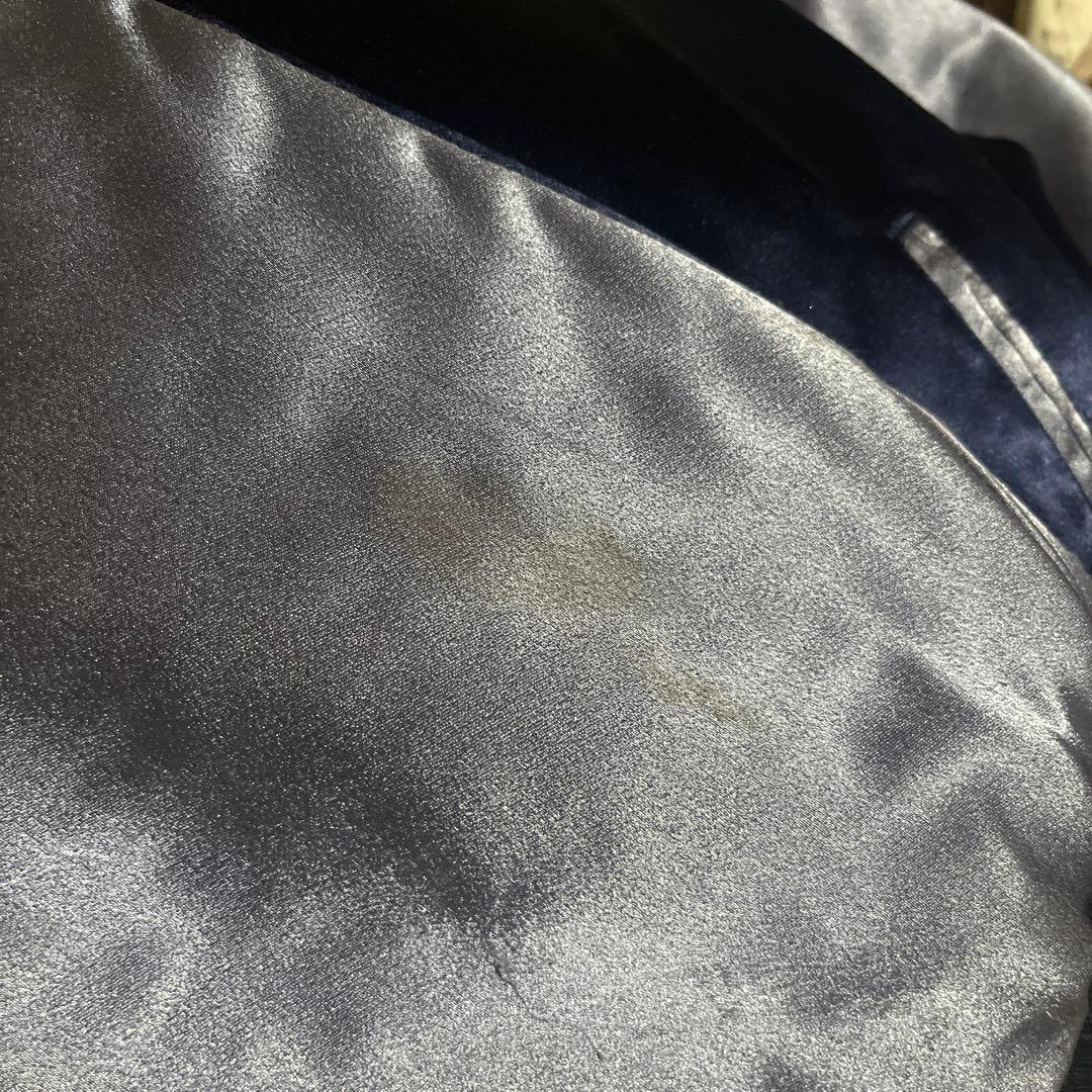 wonderfulworld テディベア刺繍 ネイビーサテンスカジャン