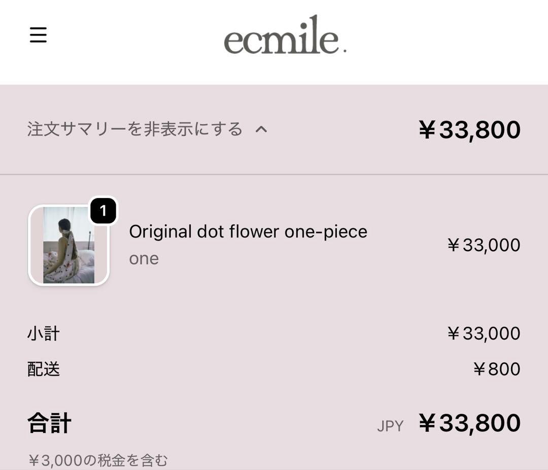 ワンピース ecmile Original dot flower one-piece