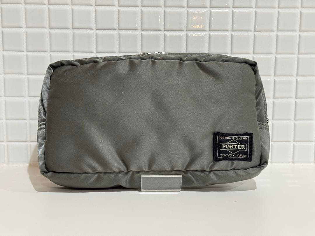 【美品】廃盤 大人気 ポーター PORTER タンカー ポーチ シルバーグレー