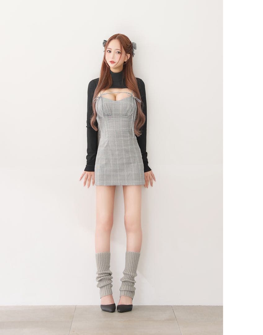 【れみれみちゃん着用】Brille チェックミニドレス S 2WAY ボレロ付き