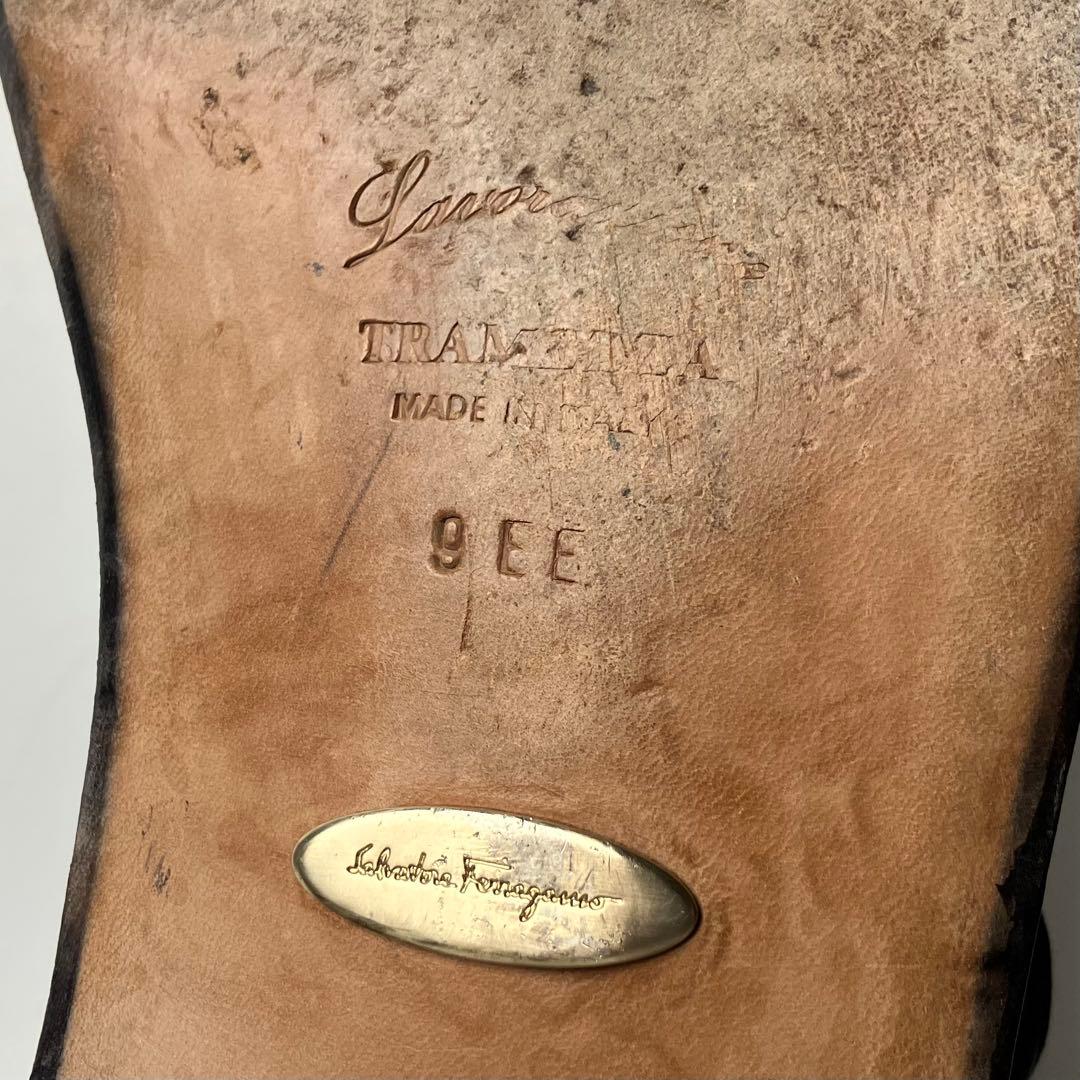 【美品】フェラガモ　最高位レーベル　トラメッザ　モンクストラップ　黒　9 2E