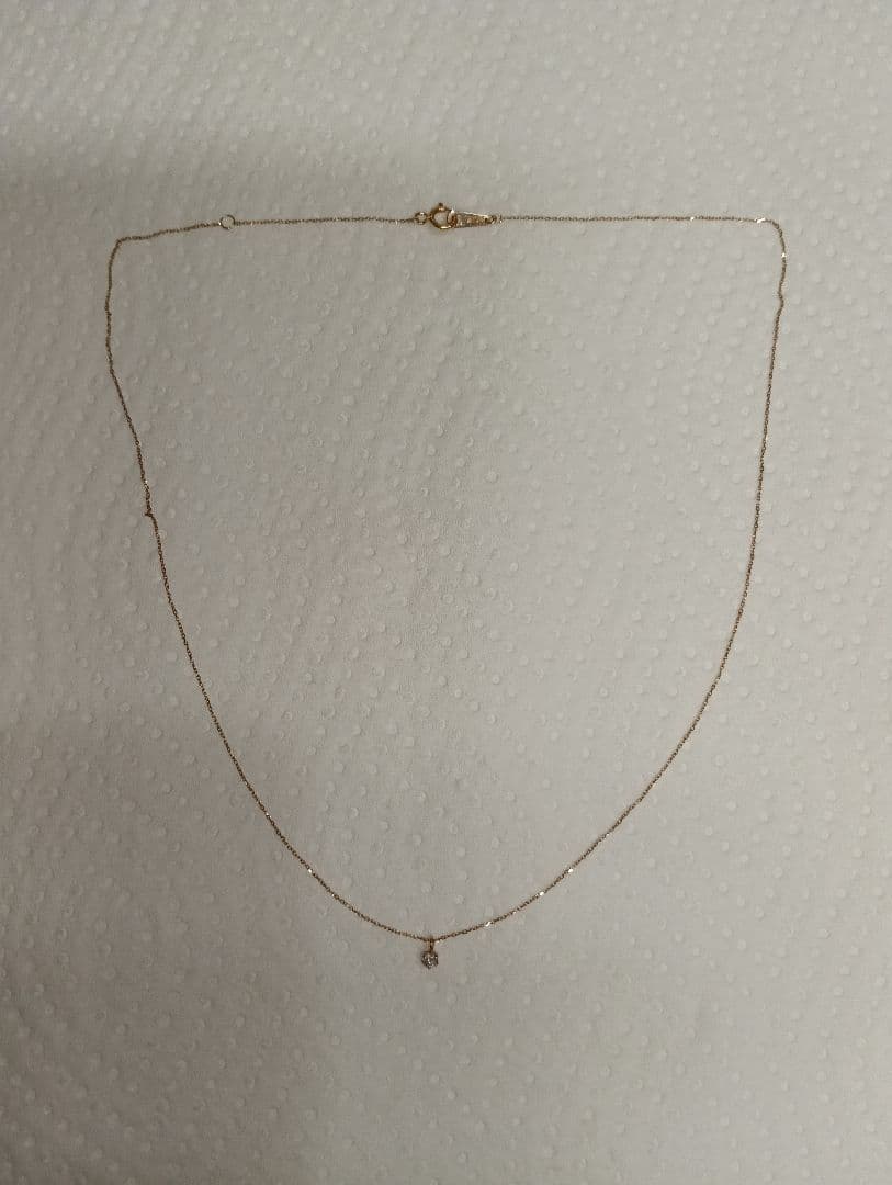 K10PGピンクゴールド一粒ダイヤモンドネックレス0.05ct