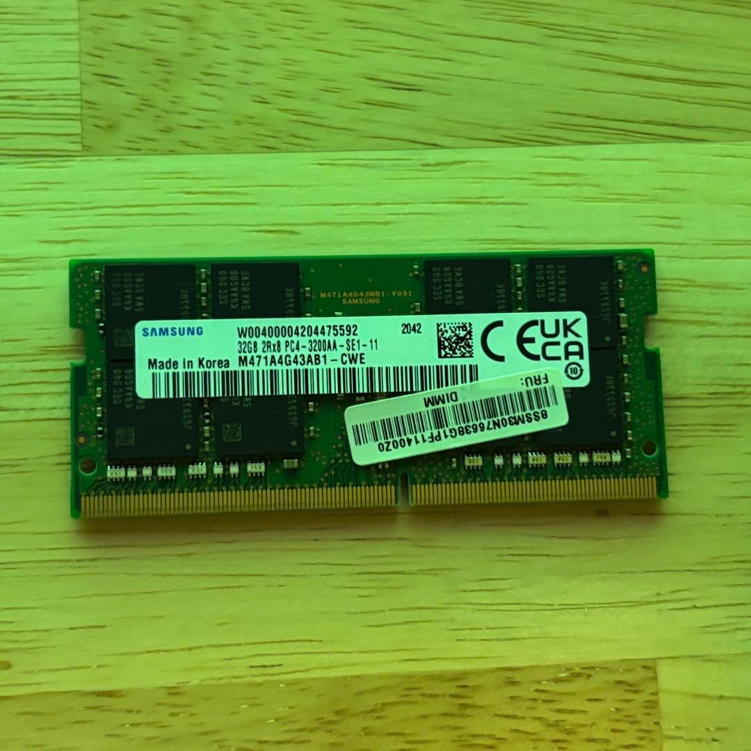 Samsung DDR4 3200AA 32GB SO-DIMM メモリ