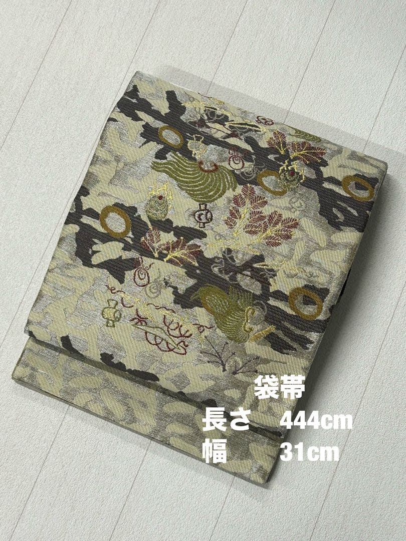 sakura様御専用。HX-84 袋帯　両面　宝尽くし　鳥獣戯画　金銀糸 六通