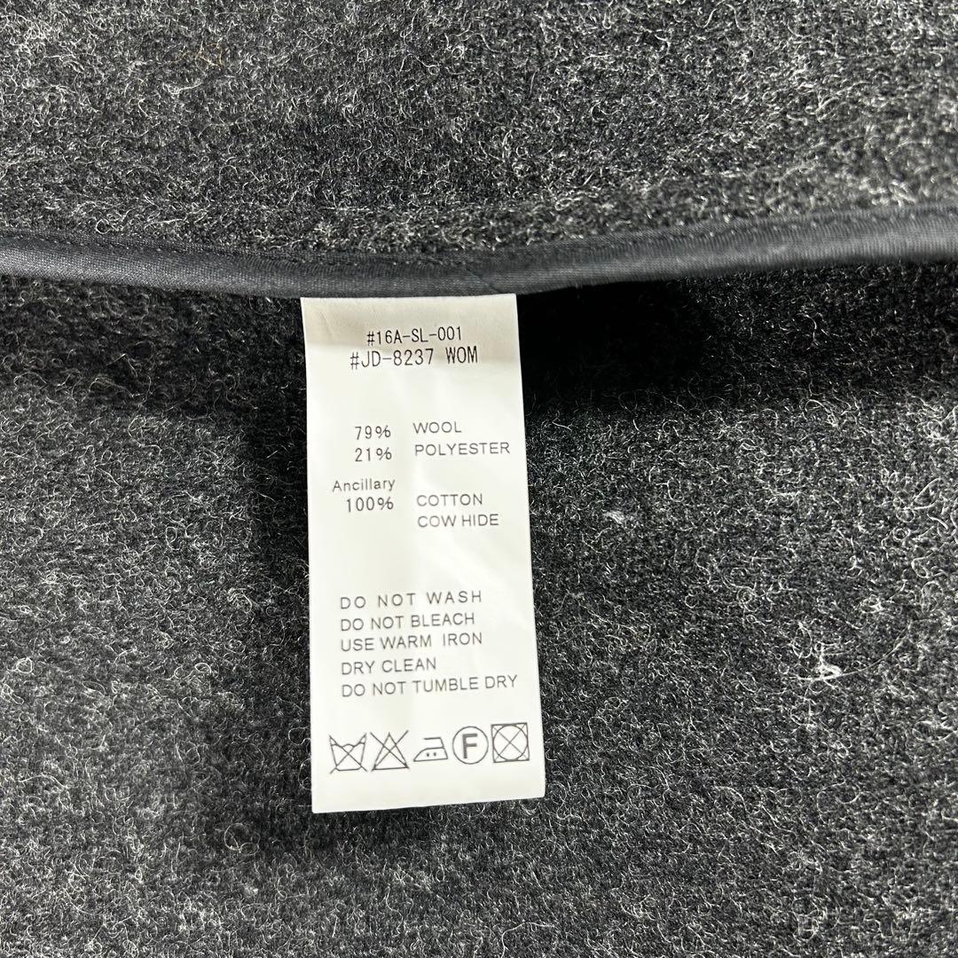 極美品 ダントン XL ウールモッサコート 丸襟 グレー 希少サイズ　42