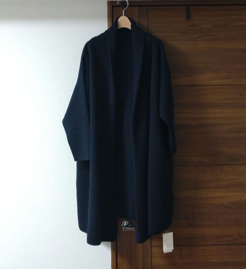 Deuxieme Classe スムースニットガウンミディコート ネイビー 新品