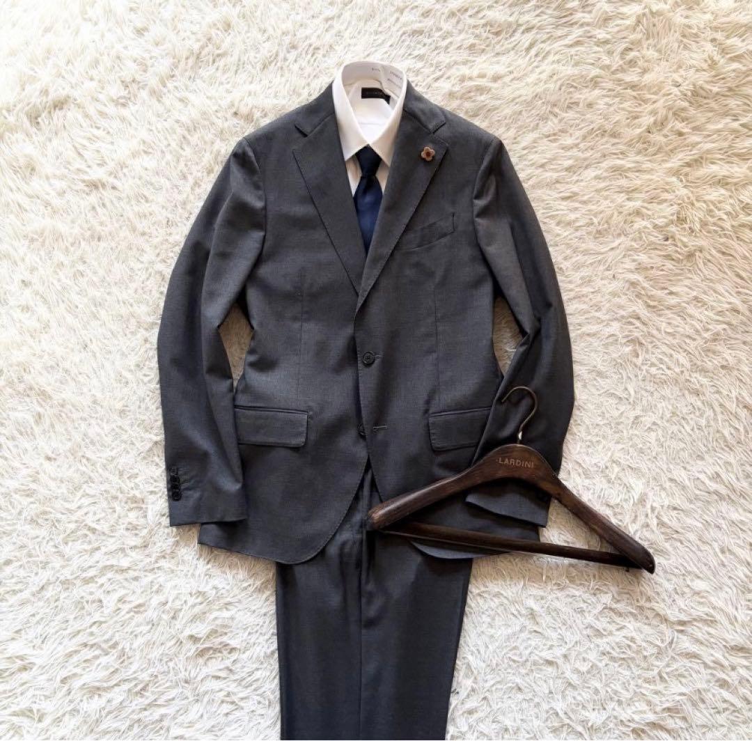 極美品　Lardini ラルディーニ　スリーピース　グレー　ウール　サイズ46