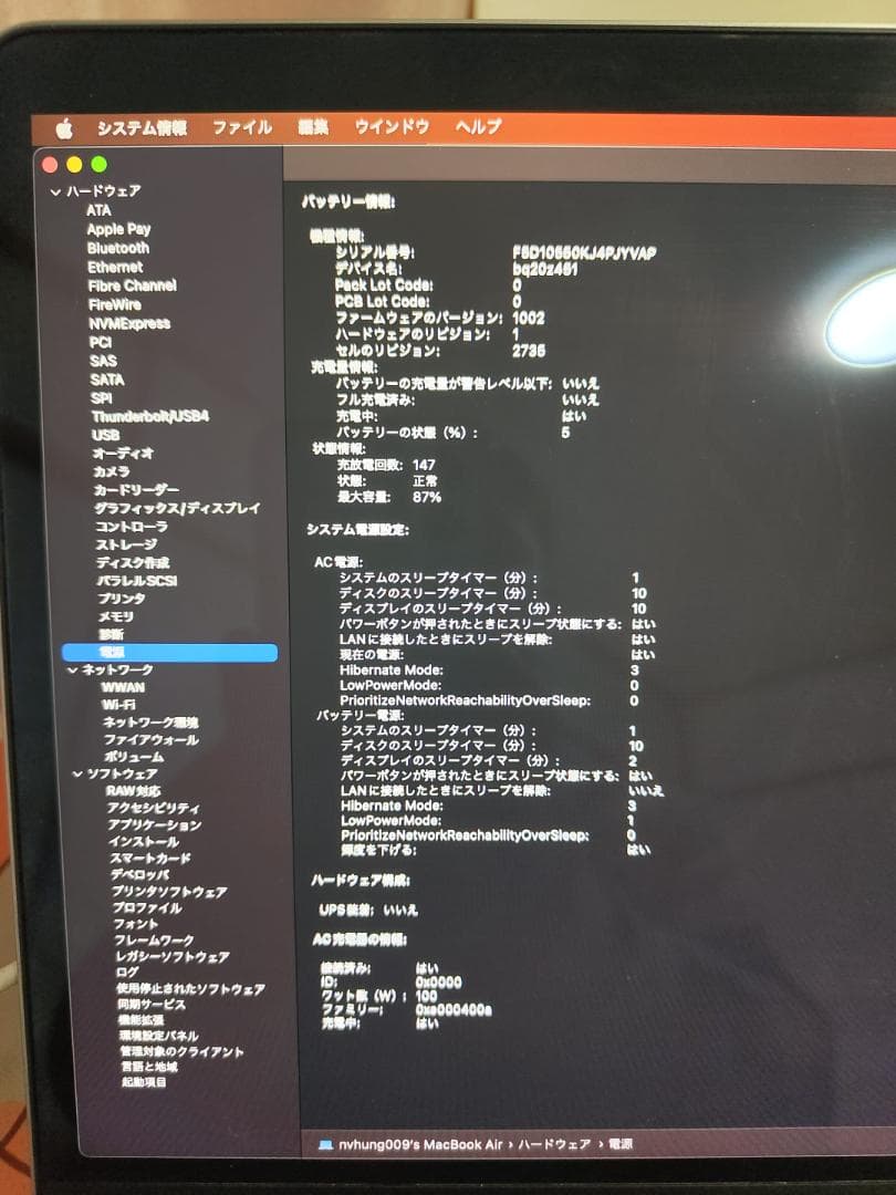 MacBook Air 13インチ M1 スペースグレー