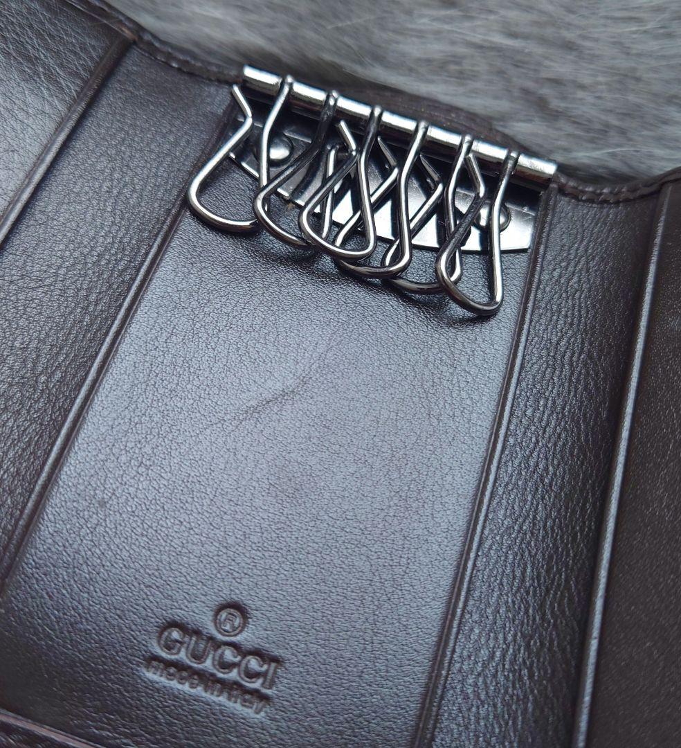 【極美品】【GUCCI 】GGスプリーム 6連キーケース シェリーライン