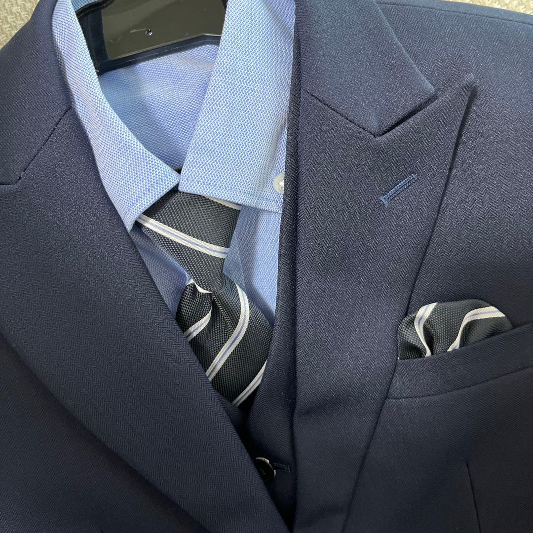 卒業式　男の子　スーツ　6点セット　150サイズ　ネイビー