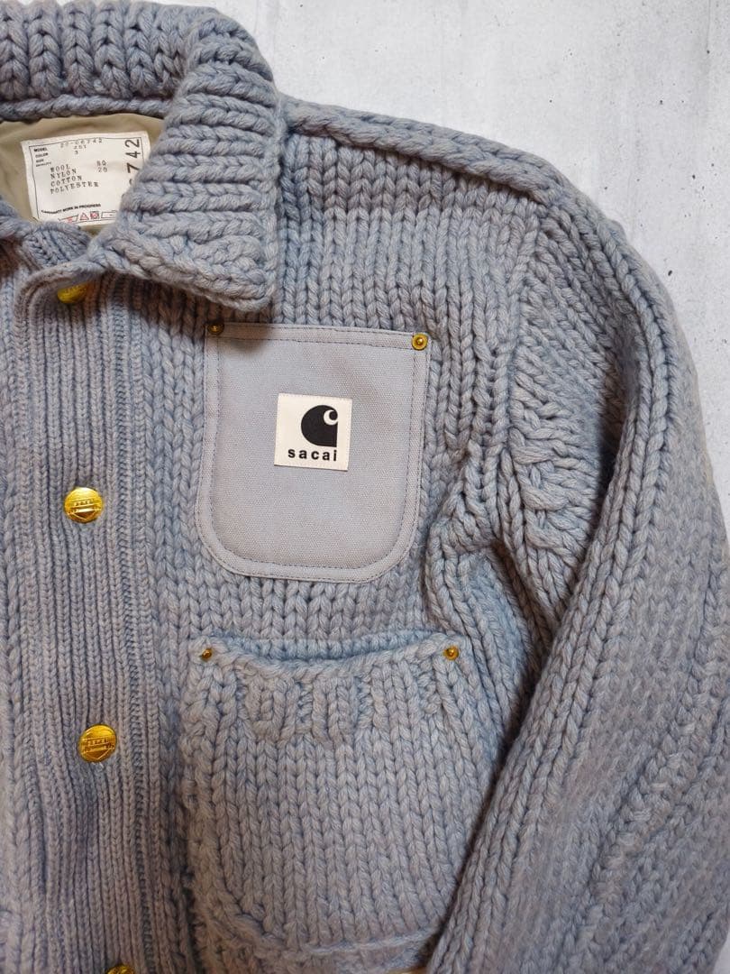 本物新品sacai×Carhartt ニットジャケット