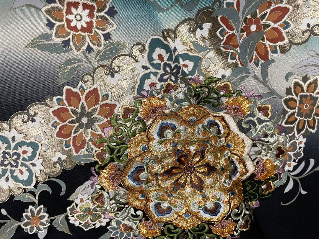 黒留袖 着物リメイク用 素材 ハンドメイド まとめ売り！