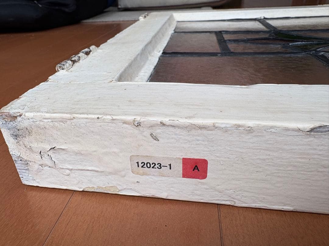 や*ん様 英国アンティーク ステンドグラス 窓枠付きパネル｜イギリス製｜店舗什器