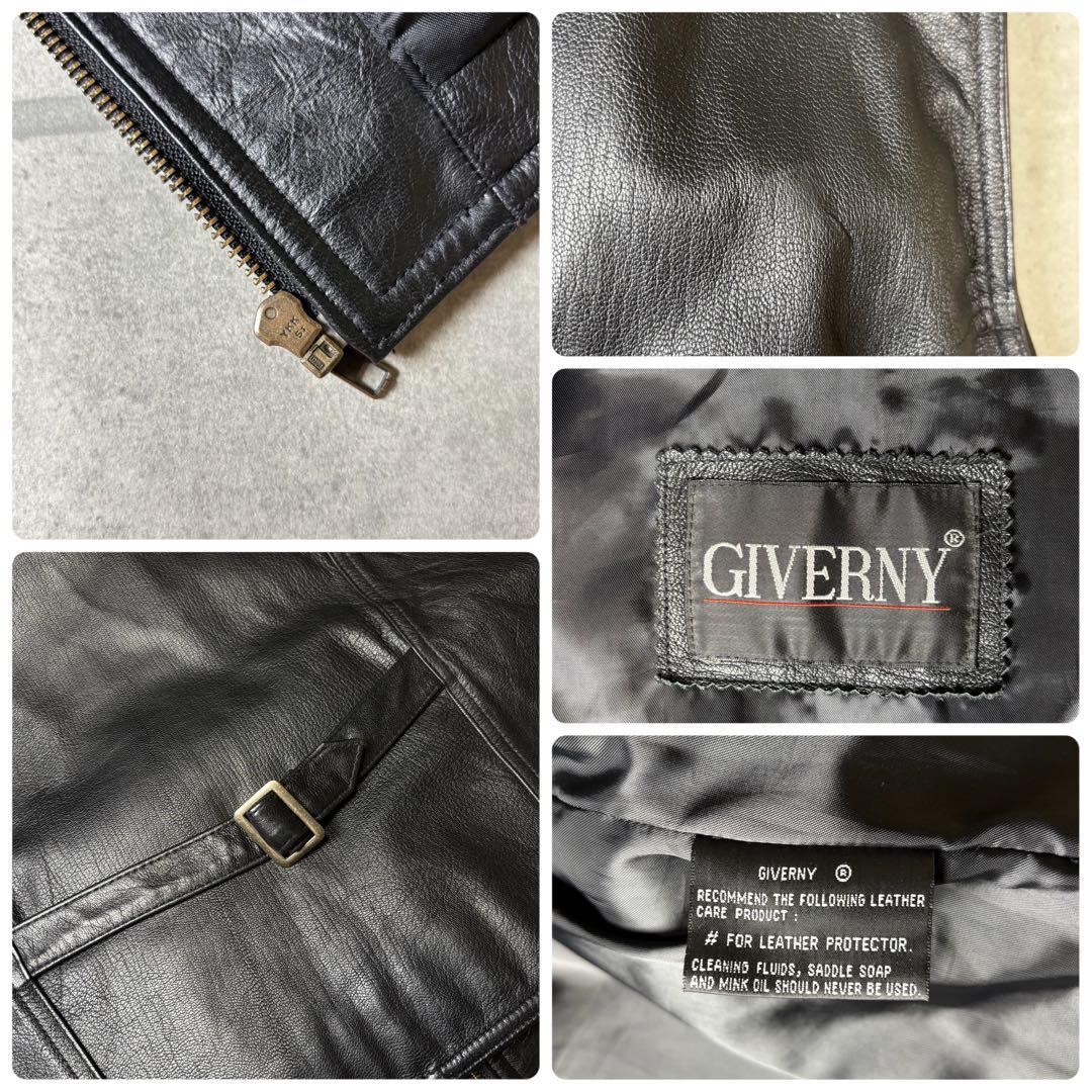 ヴィンテージ　レザーベスト　本革　90s　ギミック　マルチポケット　シンチバック