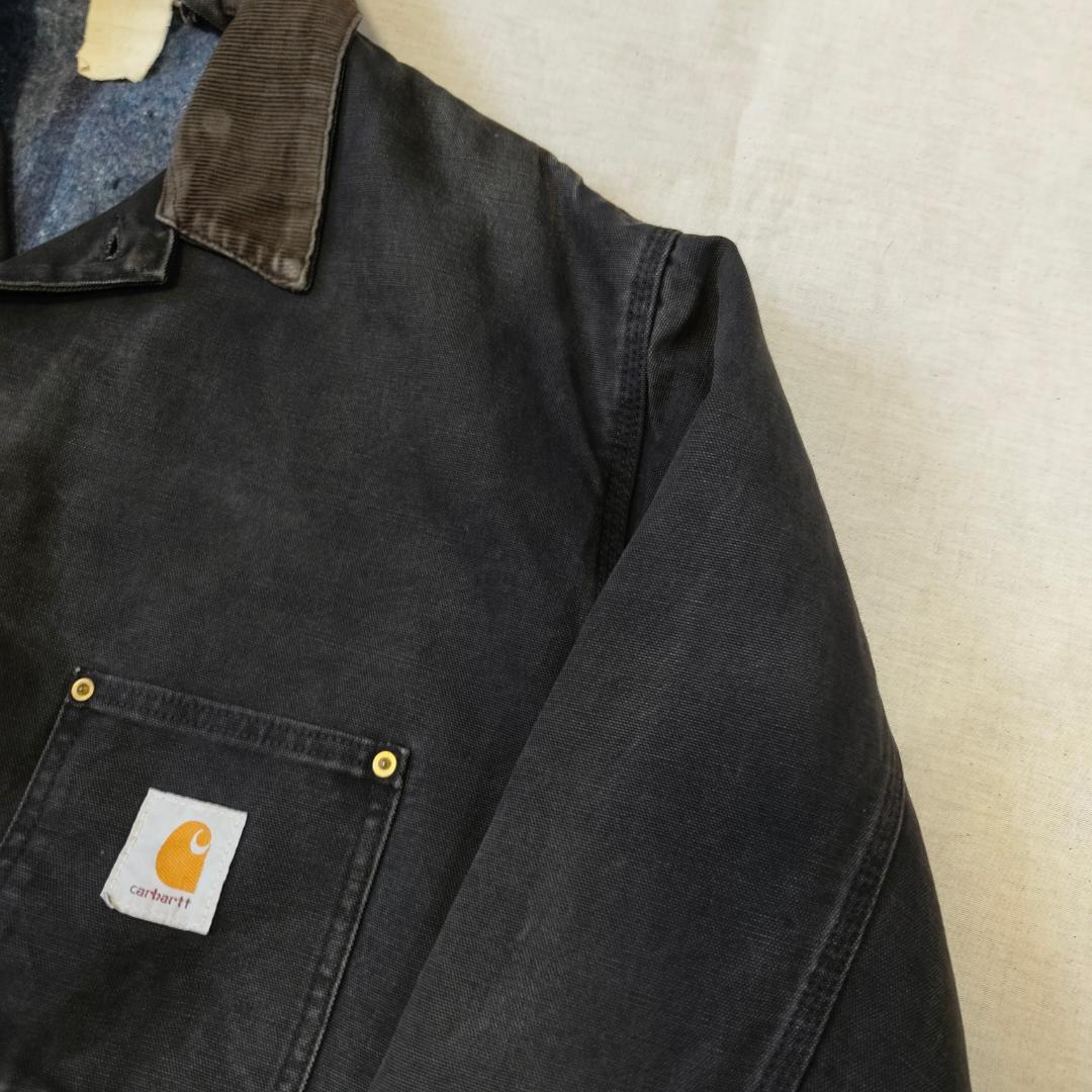 90s USA製 カーハート チョアコート フェード ブラック 黒 CB105