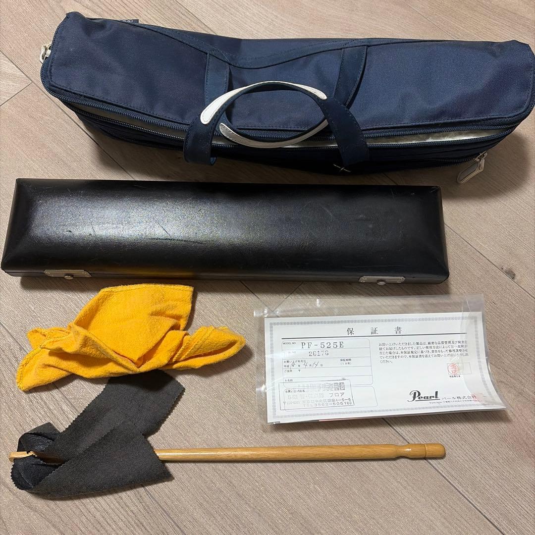 Pearl　フルート PF-525E　Eメカ　ピントップアーム　リッププレート銀