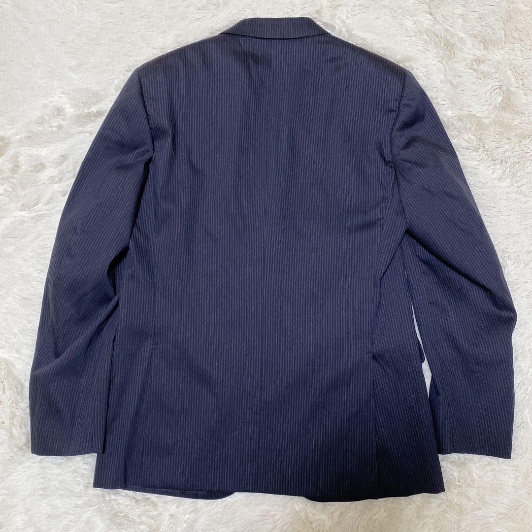 ジルサンダー　スーツ　セットアップ　ネイビー　濃紺　ストライプ