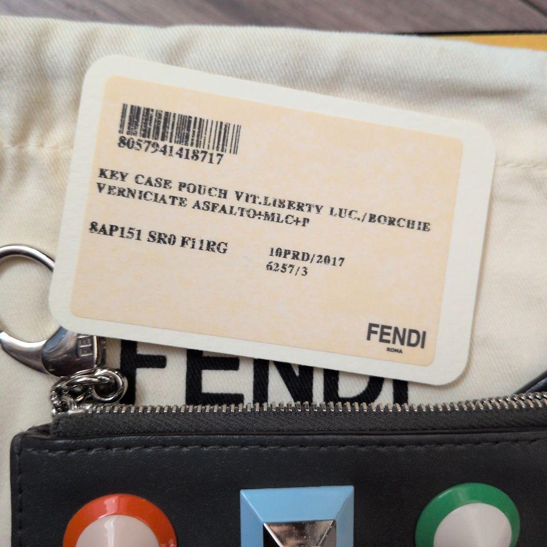 FENDI グレー レザー ケース