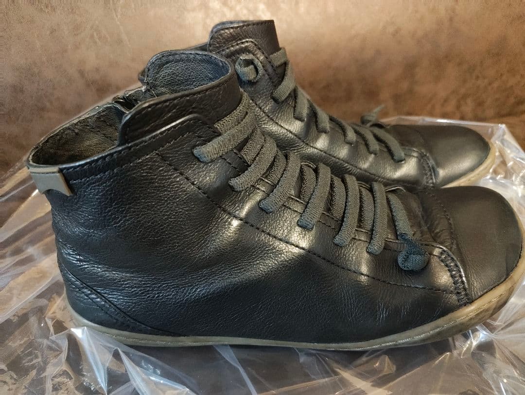 美品 カンペール ペウカミハイカット サイドジップ ブラック 38