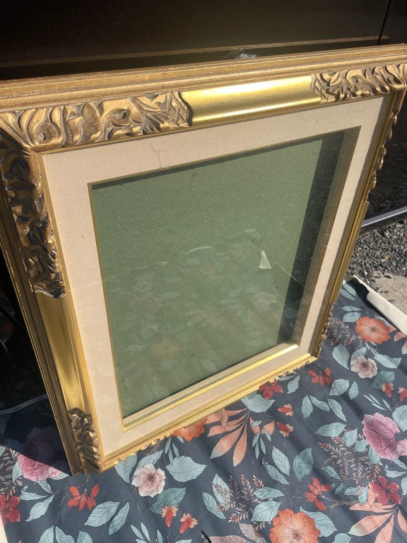 最終値下げ⭐️装飾的なゴールド木製額縁（昭和レトロ）