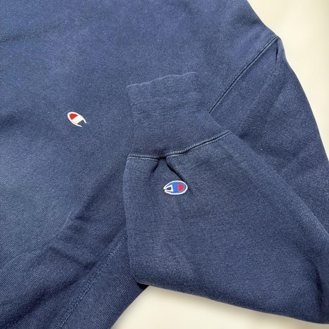 90s 刺繍タグchampion リバースウィーブ vintage ネイビー