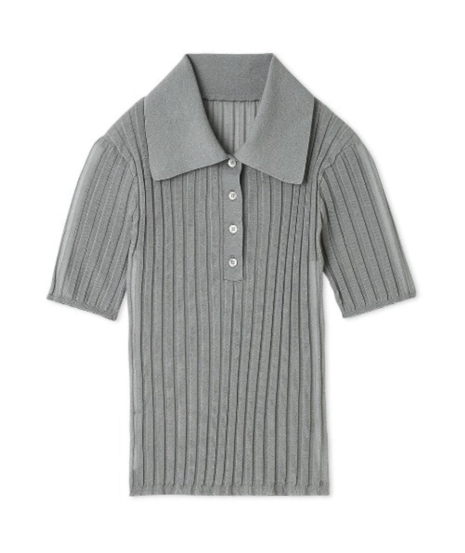 FRAY I.D シルクブレンドシアーリブニットポロ