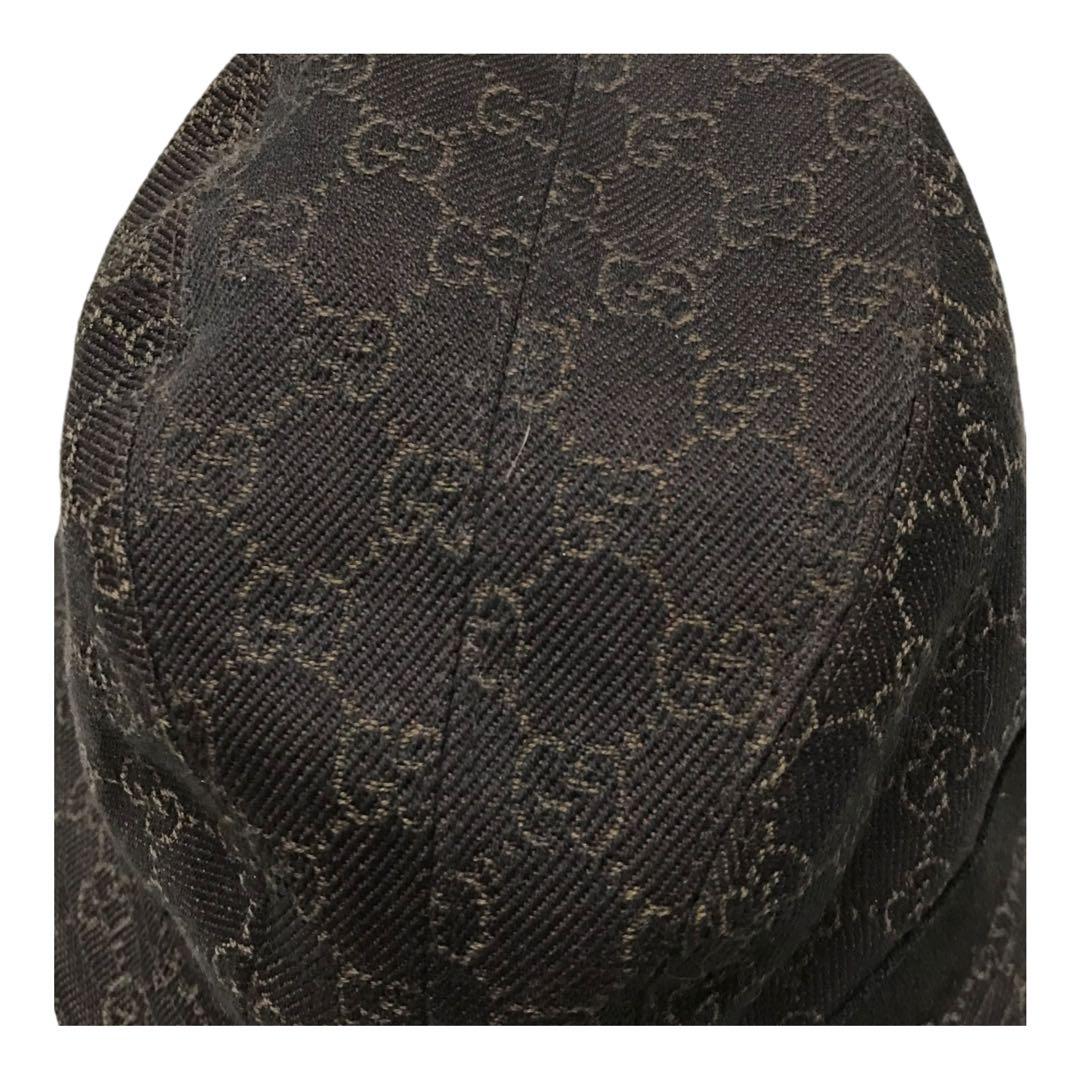 正規品　Gucci グッチ　バケットハット　GG柄　イタリア製　プレートロゴ