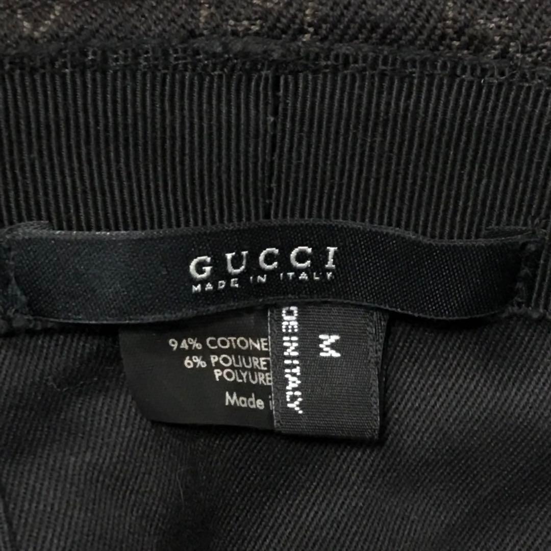 正規品　Gucci グッチ　バケットハット　GG柄　イタリア製　プレートロゴ