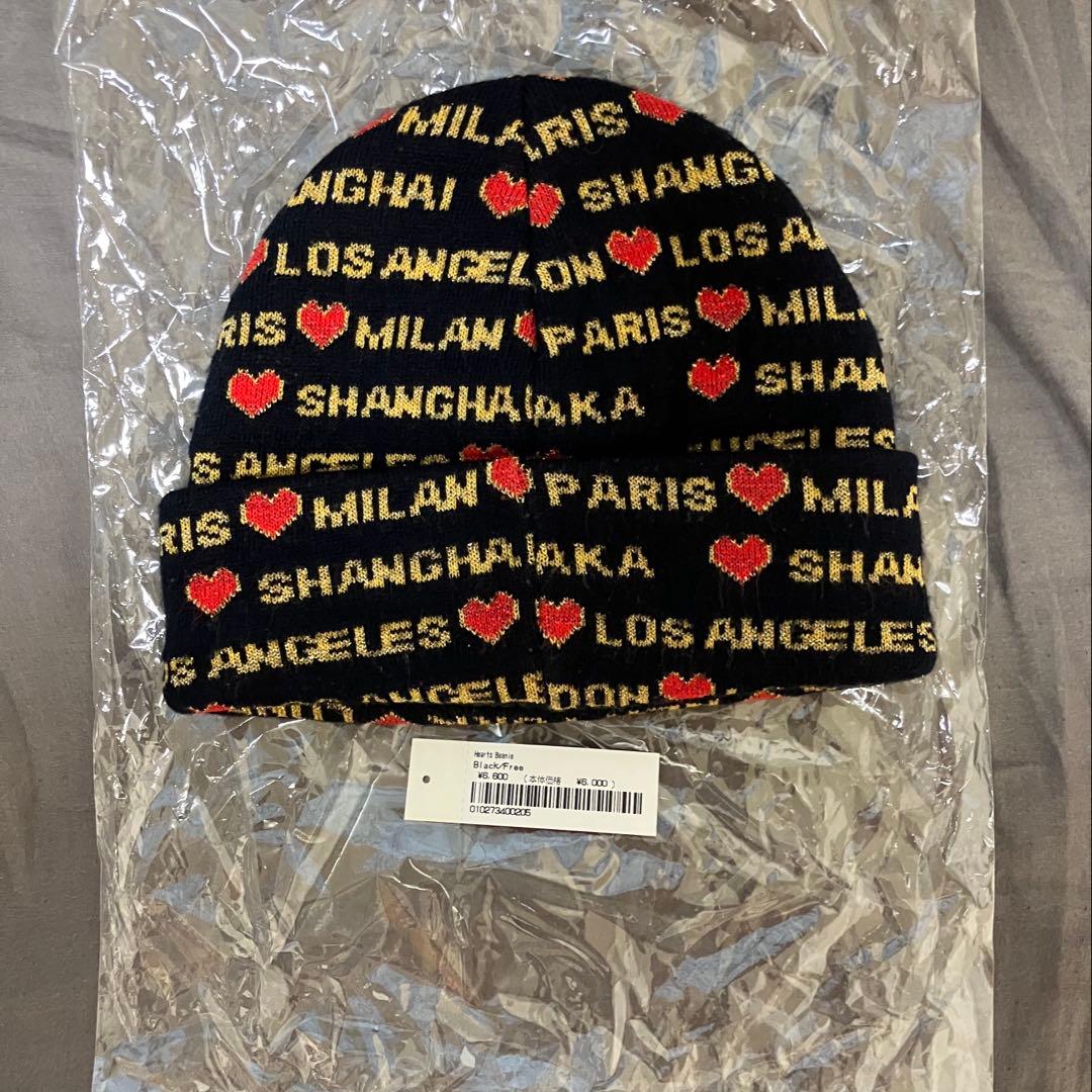 帽子 Supreme heart beanie black 24fw