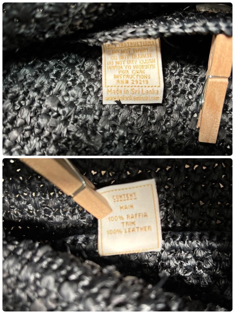 美品☆HELEN KAMINSKI バイカラー カゴバッグ ショルダーラフィア