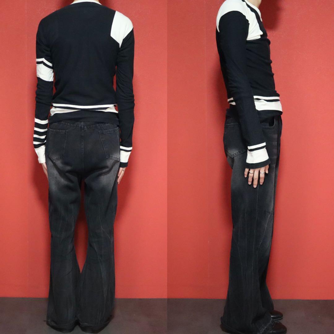 Yohji Yamamoto 短丈 ロング袖 アシンメトリーデザイン ロンT