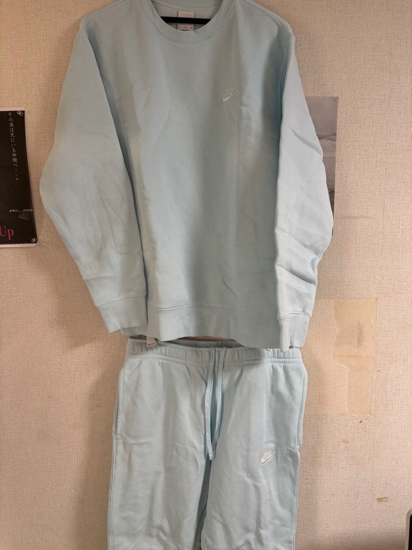 ナイキ　NIKE スウェット　セットアップ　上下 水色　レア　XL