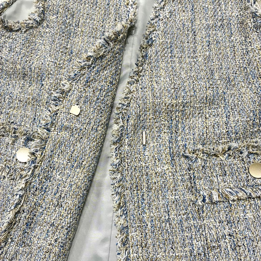 green label relaxing ミックスツイードライクジレ コバルト