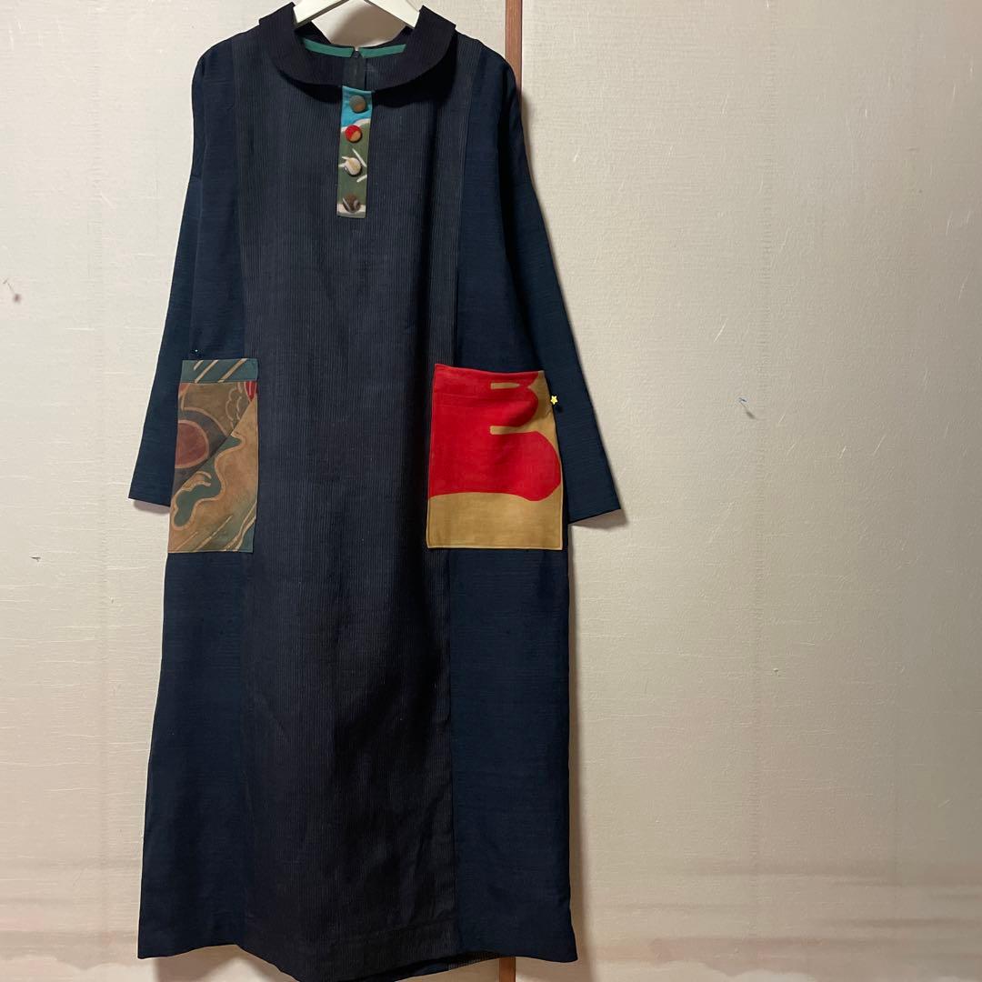 専用　すみ様　無地縞紬に幟のコラボ