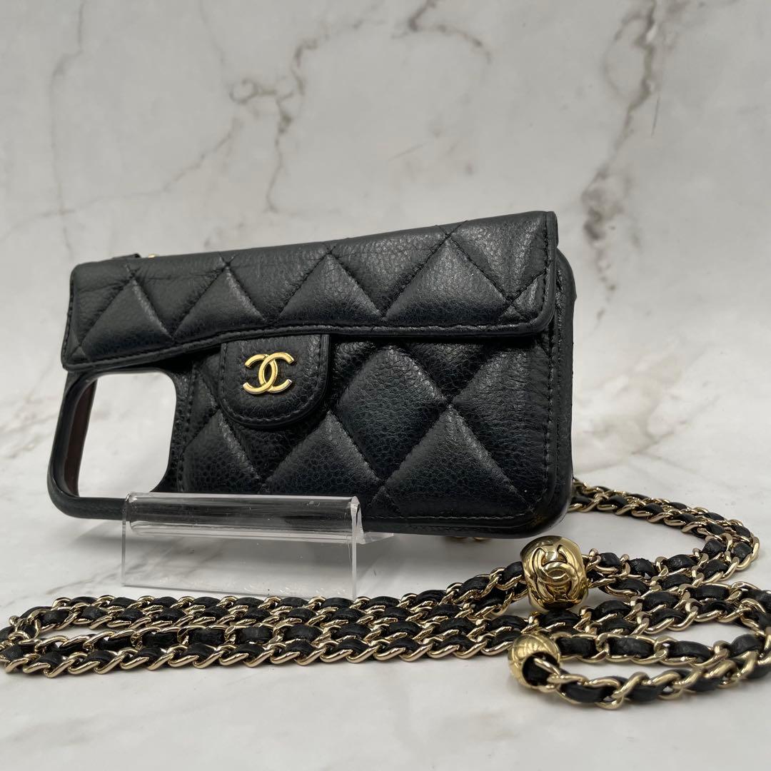 【希少 美品】 シャネル 15PROMAX マトラッセ キャビアスキン チェーン