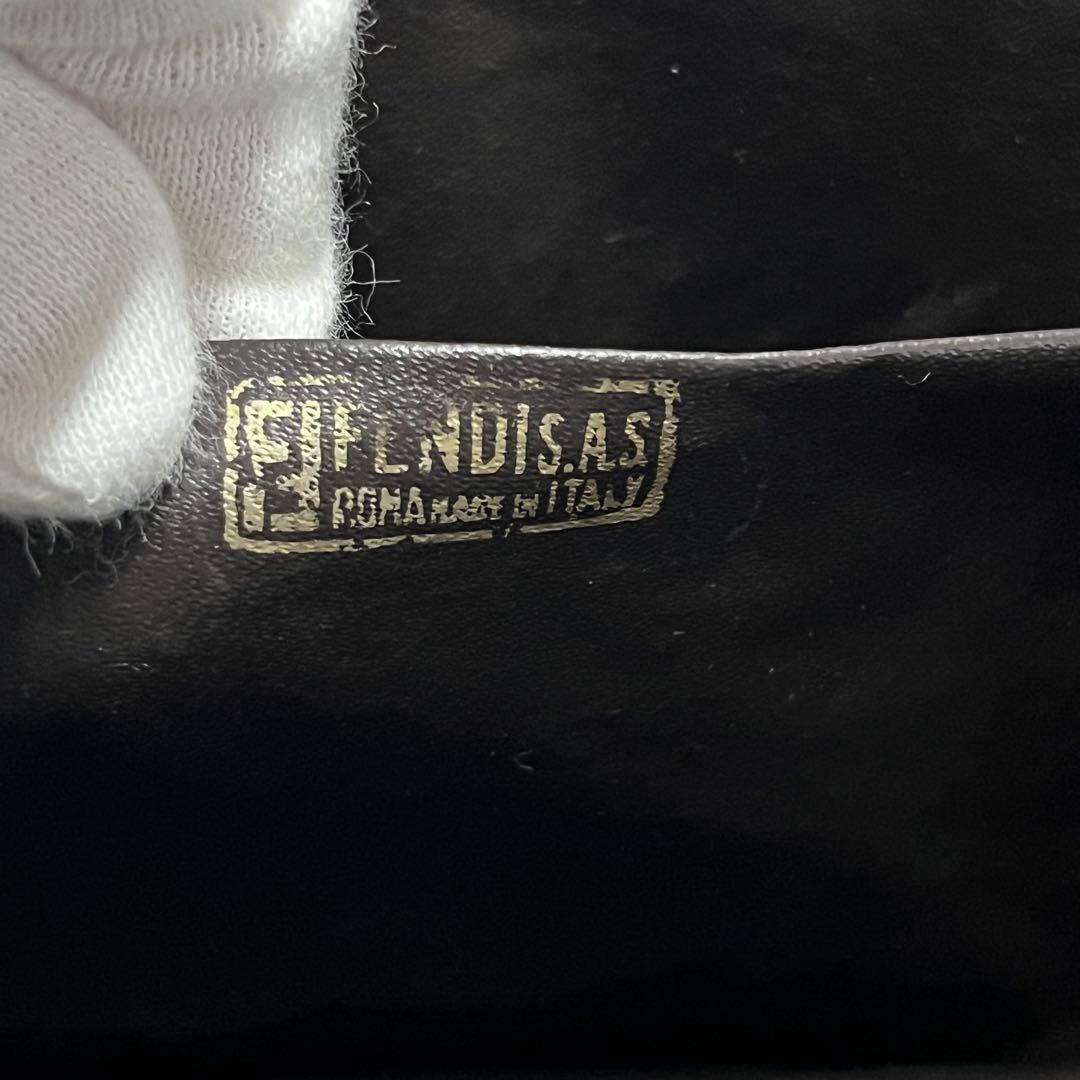 FENDI ポーチ　ズッカ　ナイロンキャンバス　ブラウン セカンドバッグ　レザー