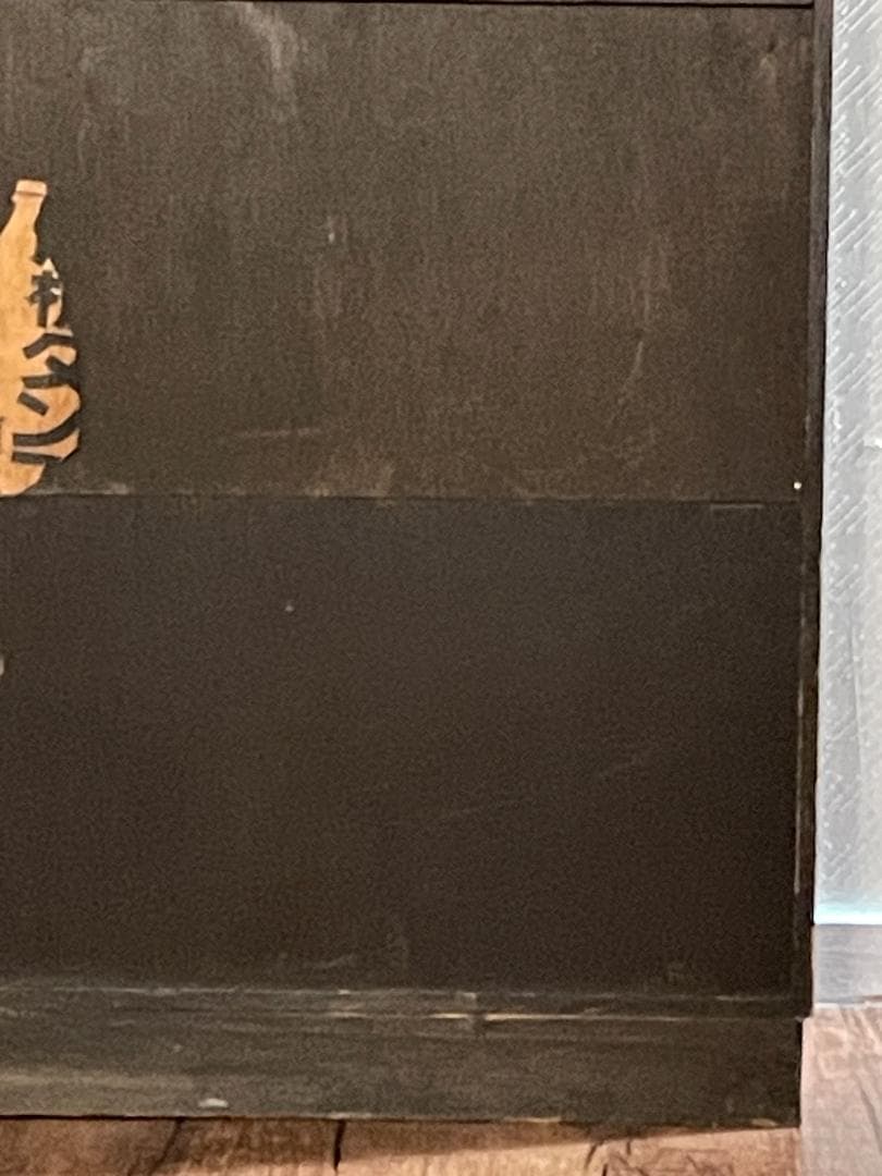 【昭和レトロ】茶ダンス｜収納棚｜ガラス戸付き｜キズあり｜木目調｜ヴィンテージ家具