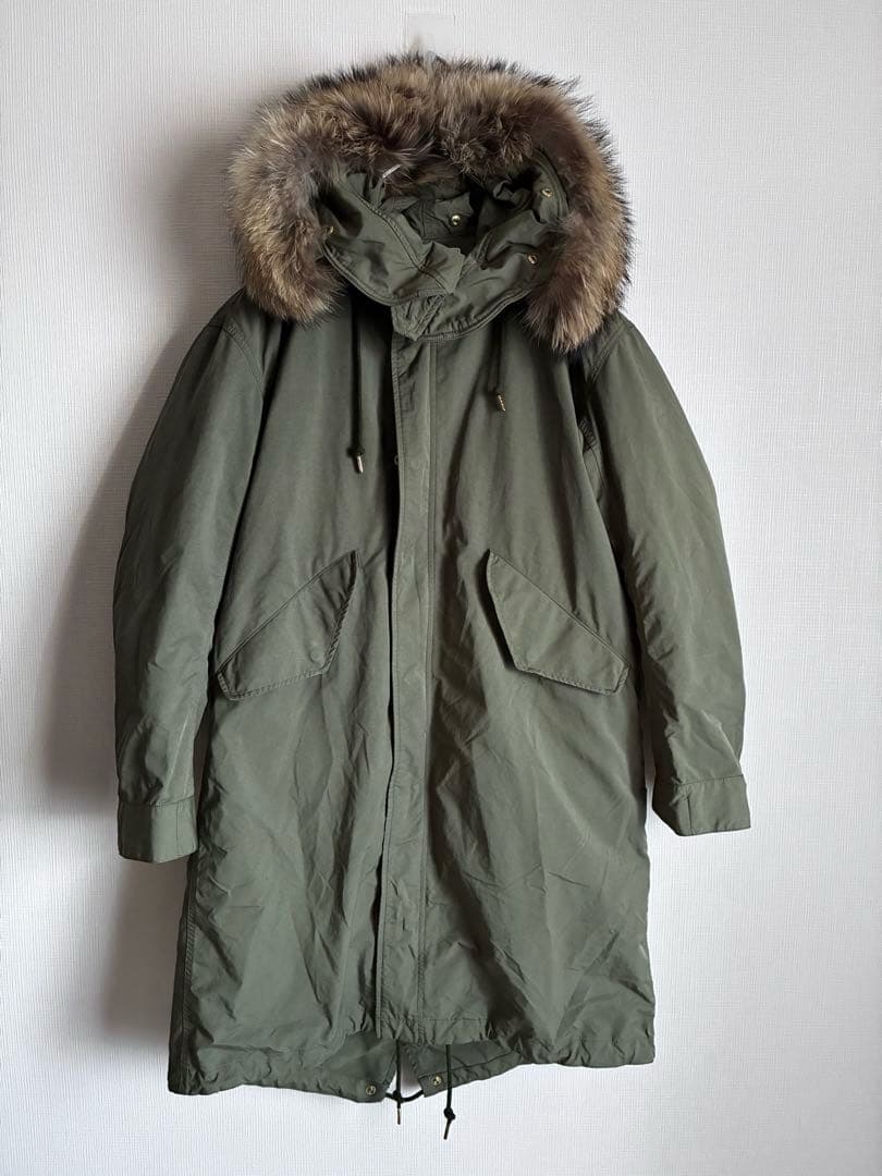 美品【ドゥーズィエムクラス】モッズコート　ファーライナー付き　カーキ　38