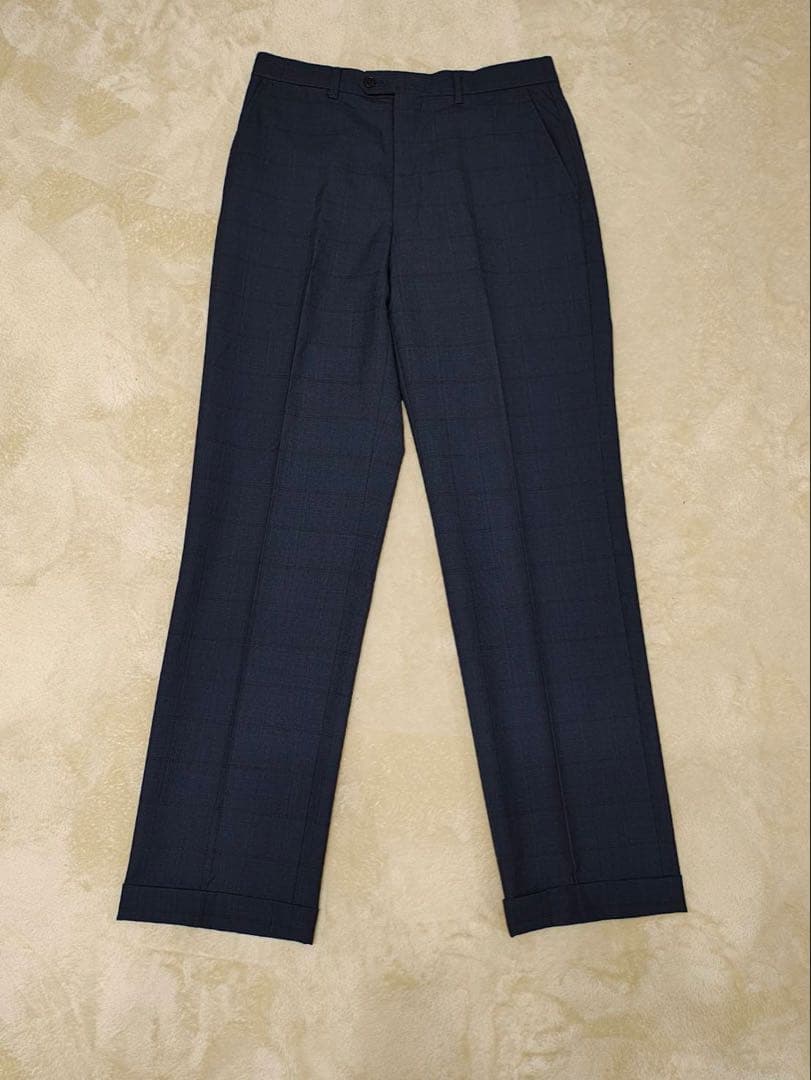 【極美品】ポールスミス　ロンドン　ネイビーチェック柄スーツ　上下セット（M〜L）