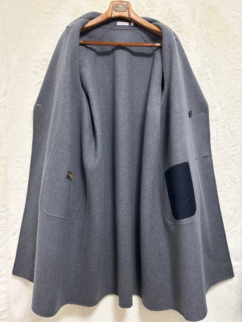 【美品】ドレステリア オーバーサイズ メンズ ダブル ロングコート L グレー