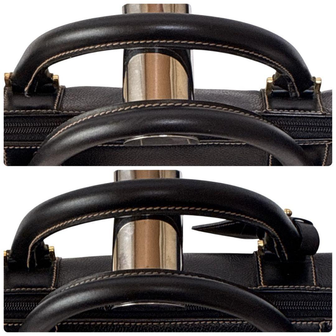 美品✨dunhill ダンヒル ボストンバッグ 大容量 レザー ダークブラウン