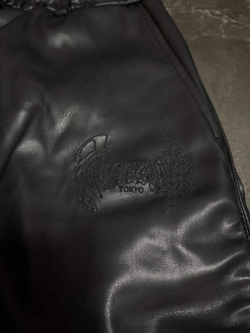 【即日発送】 amnjx blackrose トラックパンツ レザー 平本蓮