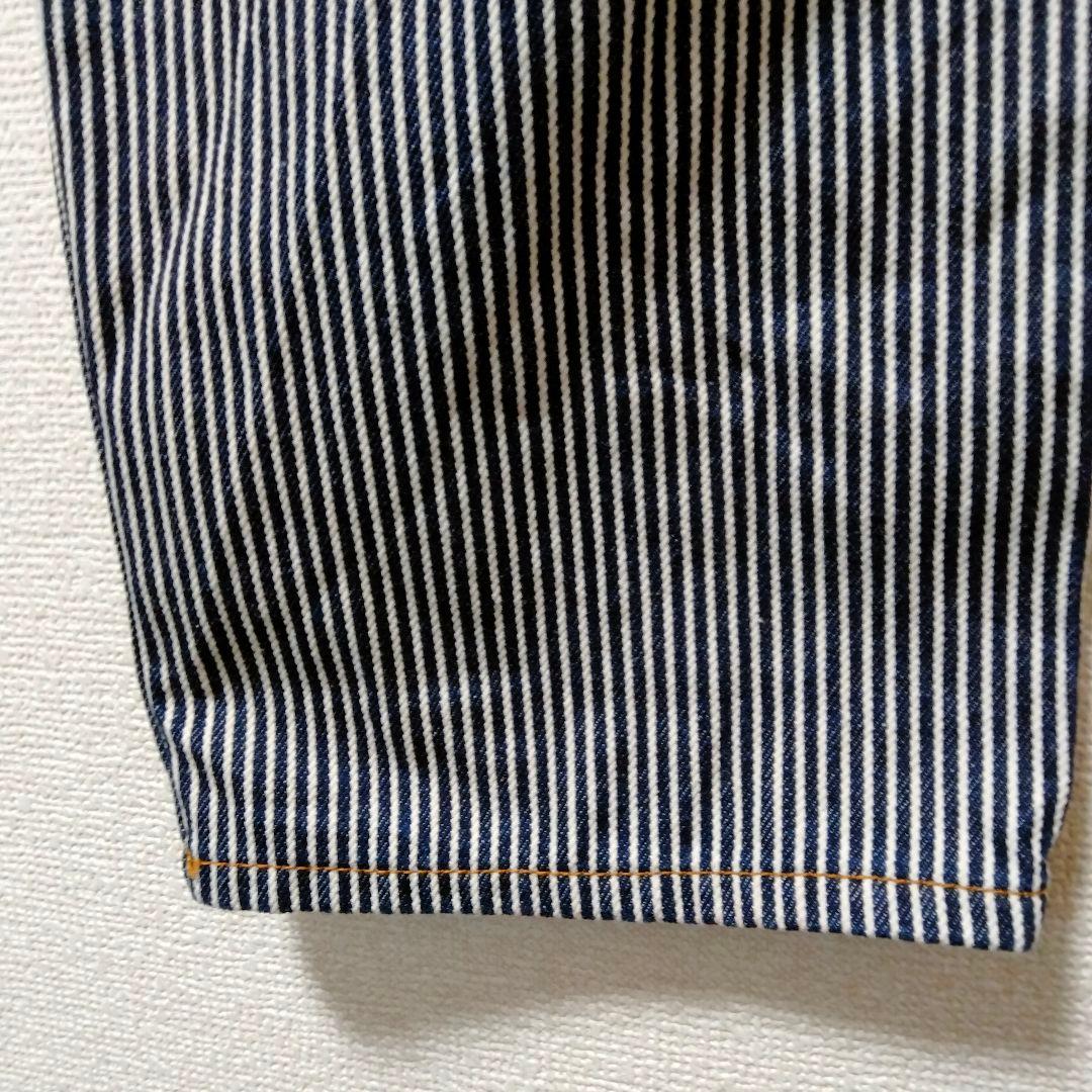 スヌーピー 児島ジーンズ 岡山デニム ヒッコリー デニムパンツ クロップド L